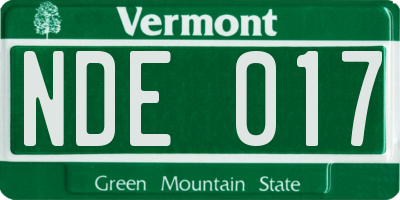 VT license plate NDE017