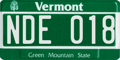 VT license plate NDE018