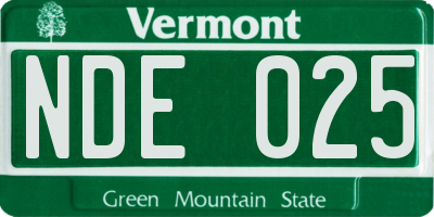VT license plate NDE025