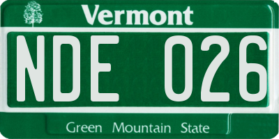 VT license plate NDE026