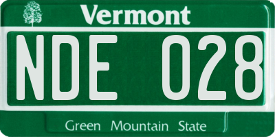 VT license plate NDE028