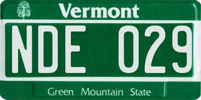 VT license plate NDE029