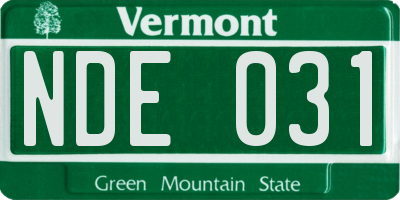 VT license plate NDE031