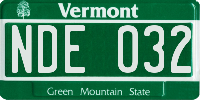 VT license plate NDE032