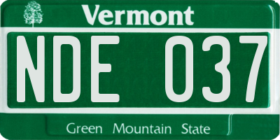 VT license plate NDE037