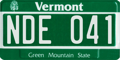 VT license plate NDE041
