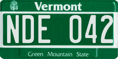 VT license plate NDE042