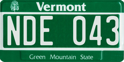 VT license plate NDE043