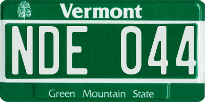 VT license plate NDE044