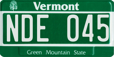 VT license plate NDE045