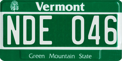 VT license plate NDE046