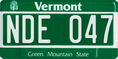 VT license plate NDE047