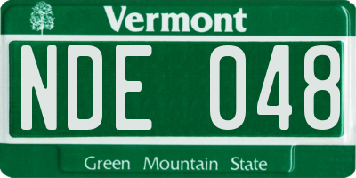 VT license plate NDE048