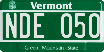 VT license plate NDE050