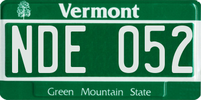 VT license plate NDE052