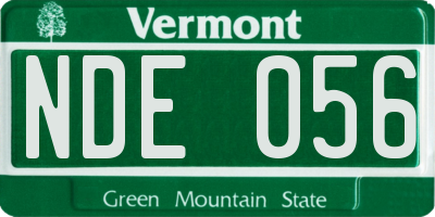 VT license plate NDE056