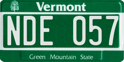 VT license plate NDE057