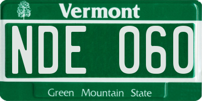 VT license plate NDE060