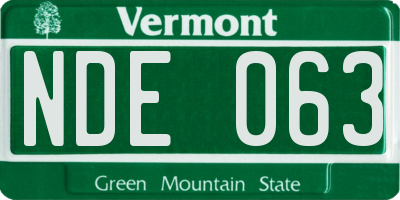 VT license plate NDE063