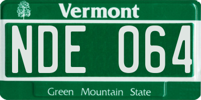 VT license plate NDE064