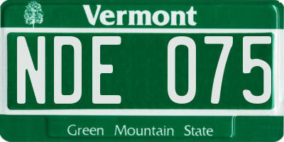 VT license plate NDE075