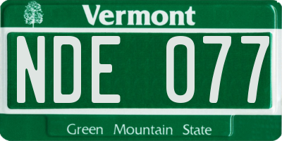 VT license plate NDE077