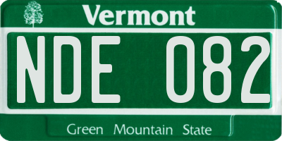VT license plate NDE082