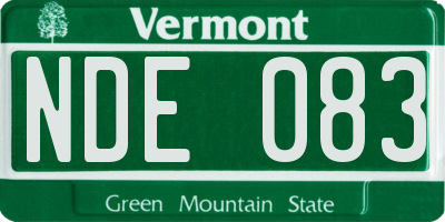 VT license plate NDE083