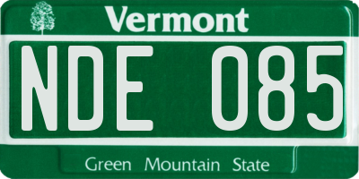 VT license plate NDE085