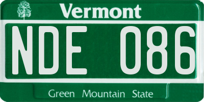 VT license plate NDE086