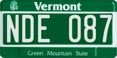VT license plate NDE087