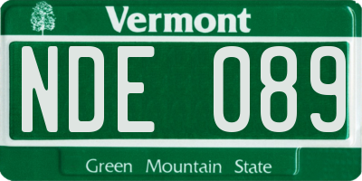 VT license plate NDE089