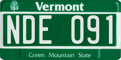 VT license plate NDE091