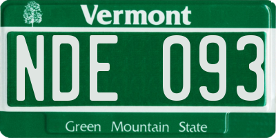 VT license plate NDE093