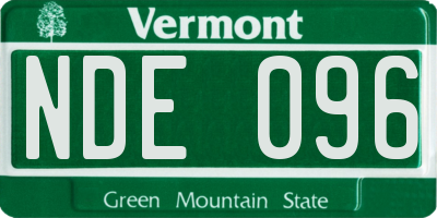 VT license plate NDE096