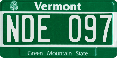 VT license plate NDE097