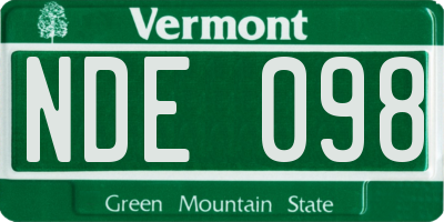 VT license plate NDE098
