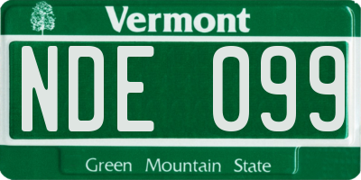 VT license plate NDE099
