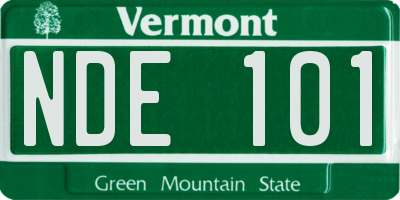 VT license plate NDE101