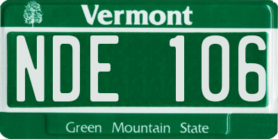 VT license plate NDE106