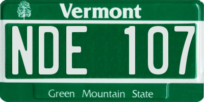 VT license plate NDE107