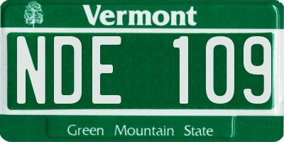VT license plate NDE109