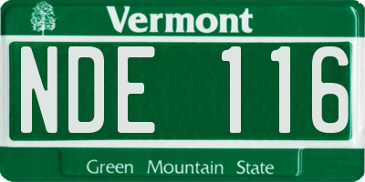 VT license plate NDE116