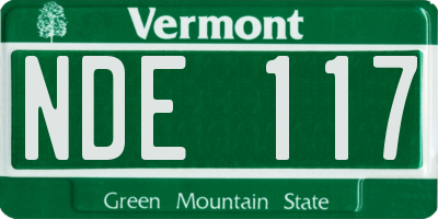 VT license plate NDE117