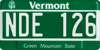 VT license plate NDE126