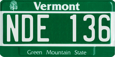 VT license plate NDE136