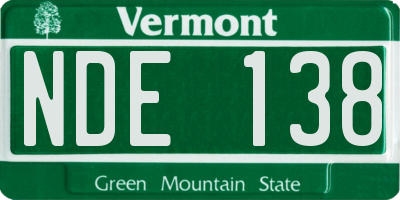 VT license plate NDE138