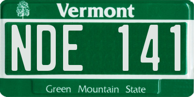 VT license plate NDE141