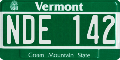 VT license plate NDE142