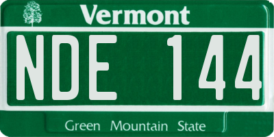 VT license plate NDE144